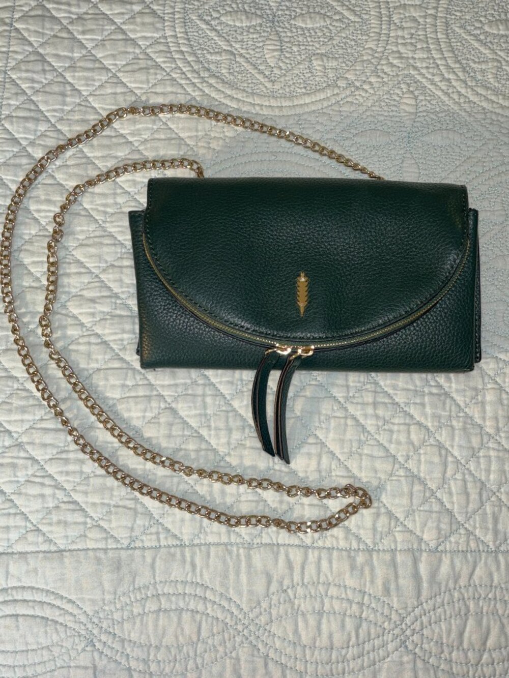 Thacker NYC Green Leather Crossbody Purse
